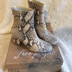 Free People Cecile Snake Print Boots - new w box!